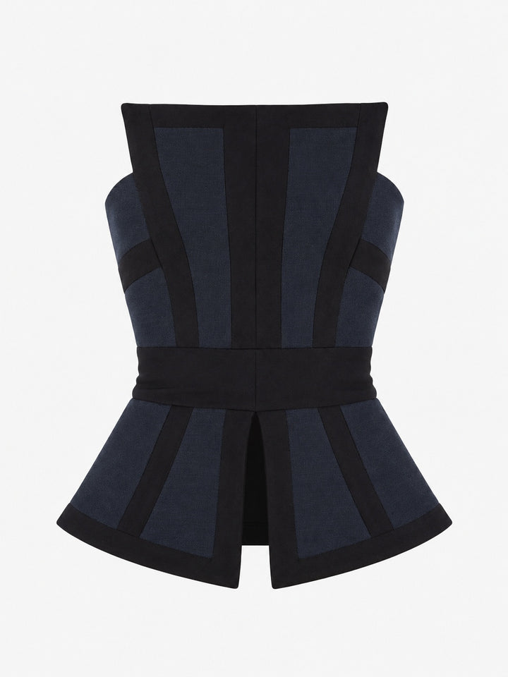 Struktureret peplum-korsettop
