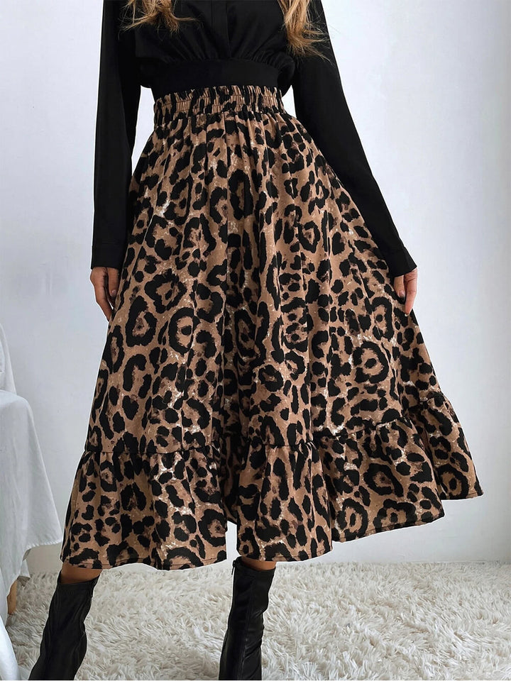 Sexy Leopard Print na High Waist Skirt