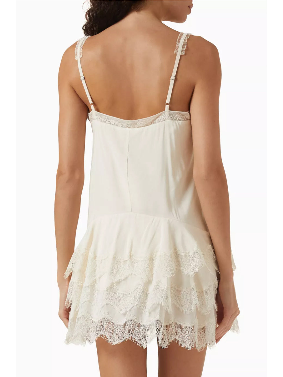 Lace Whispers Ivory Cami Mini Dress