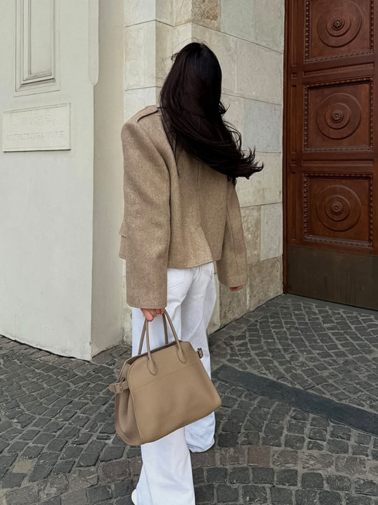 Giacca oversize casual in lana