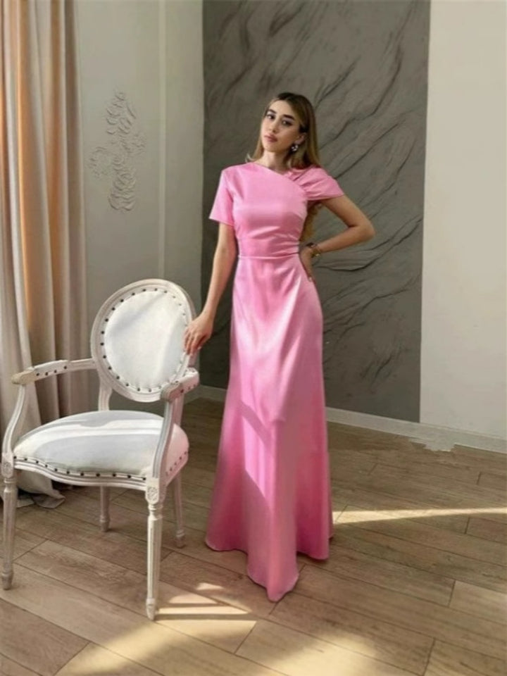 Draped Neck Tie-Waist  Maxi Dress