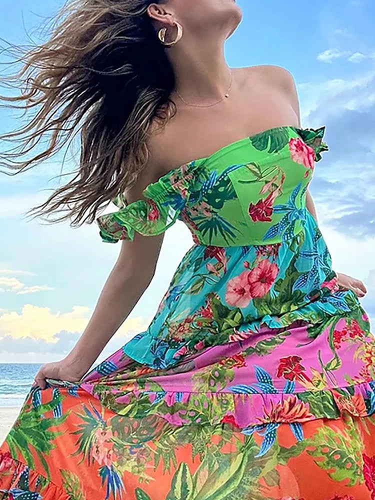Σετ Ολόσωμου Μαγιό με Εκτύπωση Διακοπών
