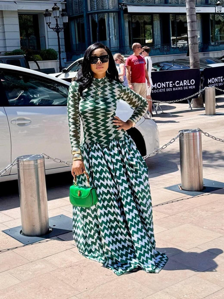 Zigzag Monte Carlo Maxi Dress