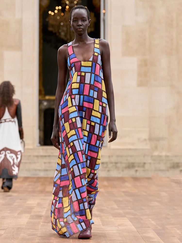 Patchwork na Burdang Maxi na Bestida
