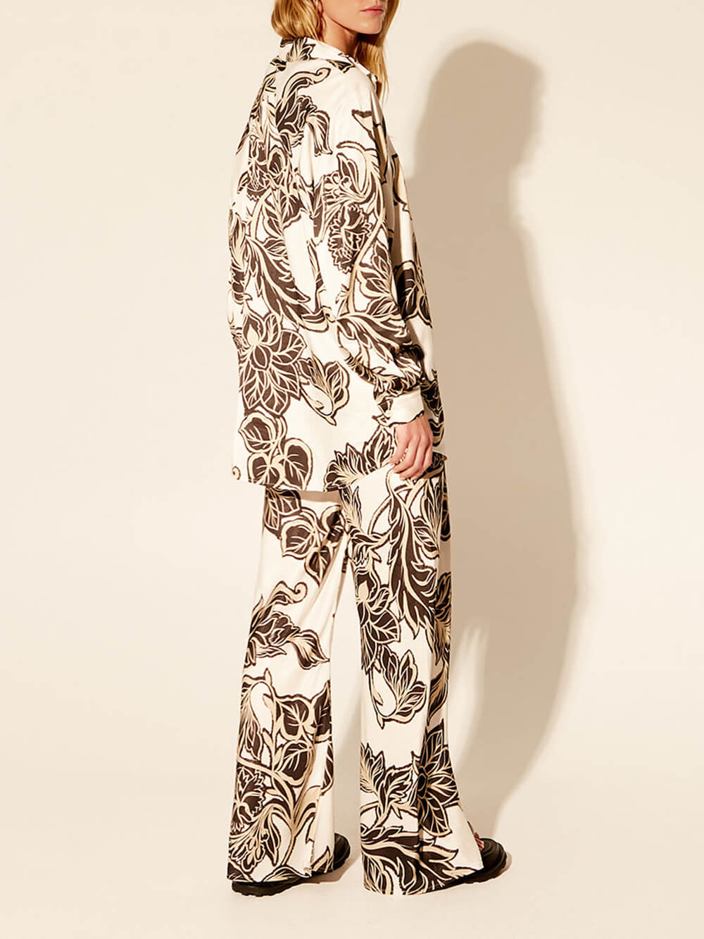 Napakagandang Floral Print Elastic Loose Pocket Wide Leg Pants