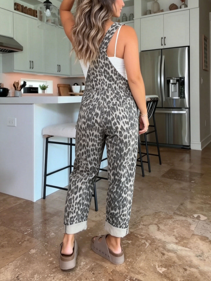 Leopardmønstret tønneoverall