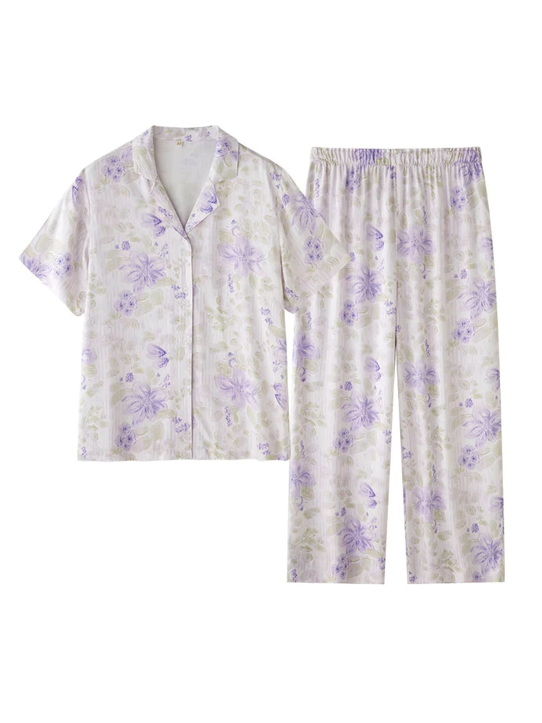 Satin Blossom Blommönster Pyjamas Set