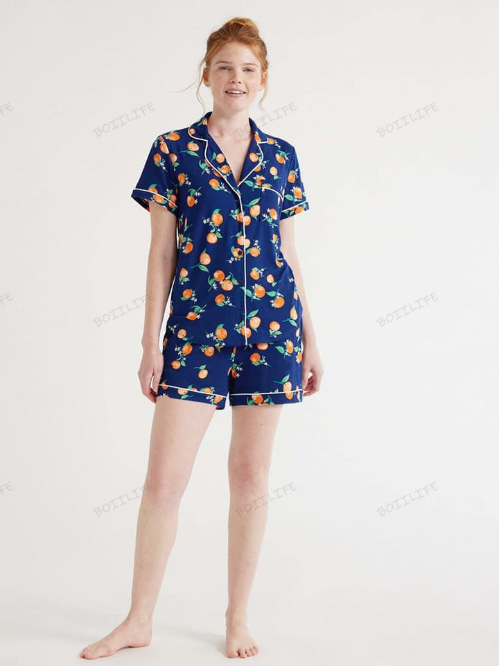 Casual Floral Print Loungewear Shirt & Shorts Cardigan Set