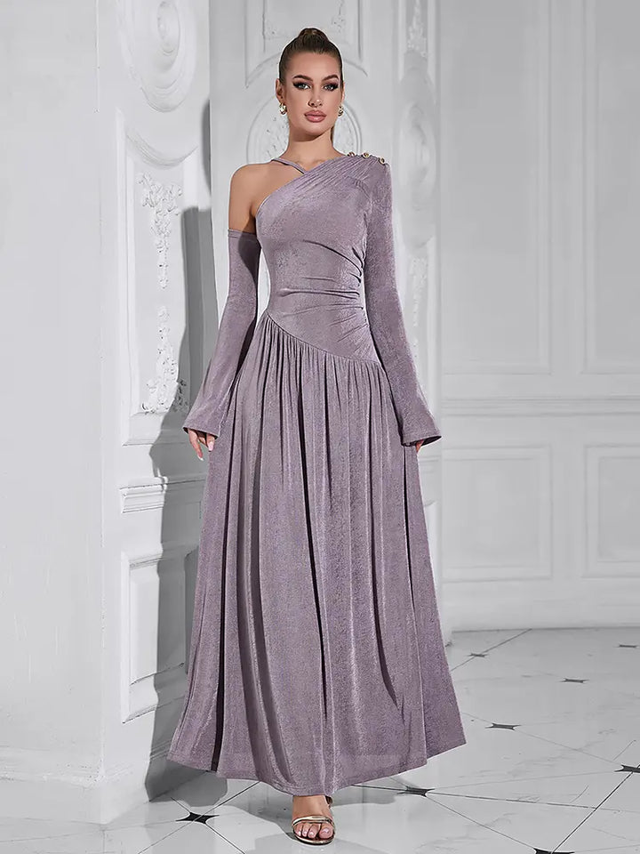 Robe A-Line asymétrique à une épaule