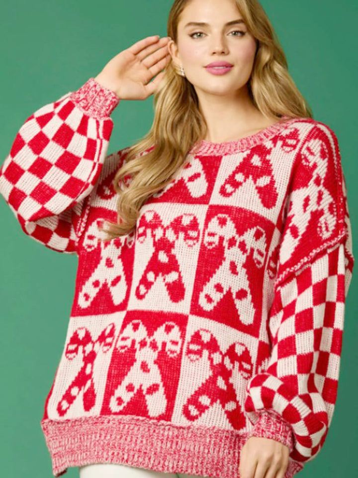 Candy Cane Christmas Knit Sweater