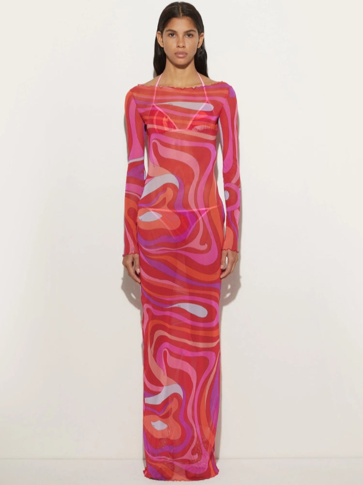 Šaty Marm Chiffon Maxi