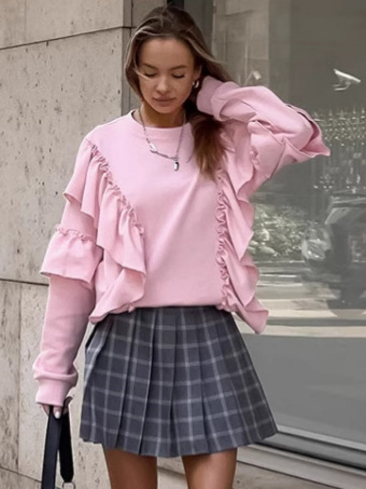 Romantikong Estilo na Sweatshirt para sa Kababaihan