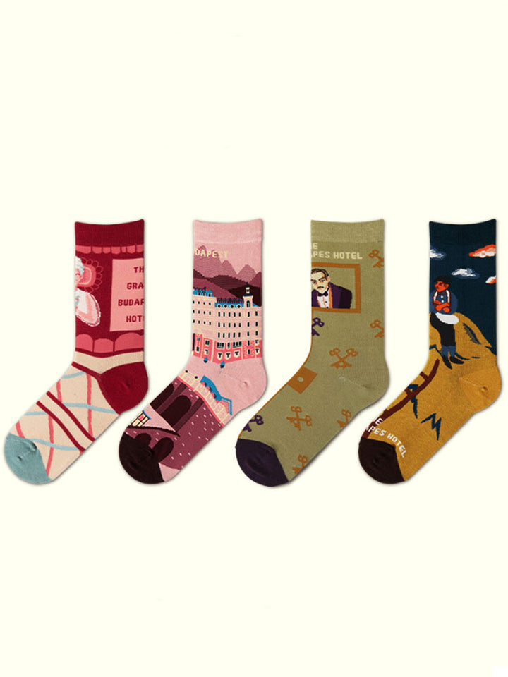 Tegneserie mønster midt-læg sokker