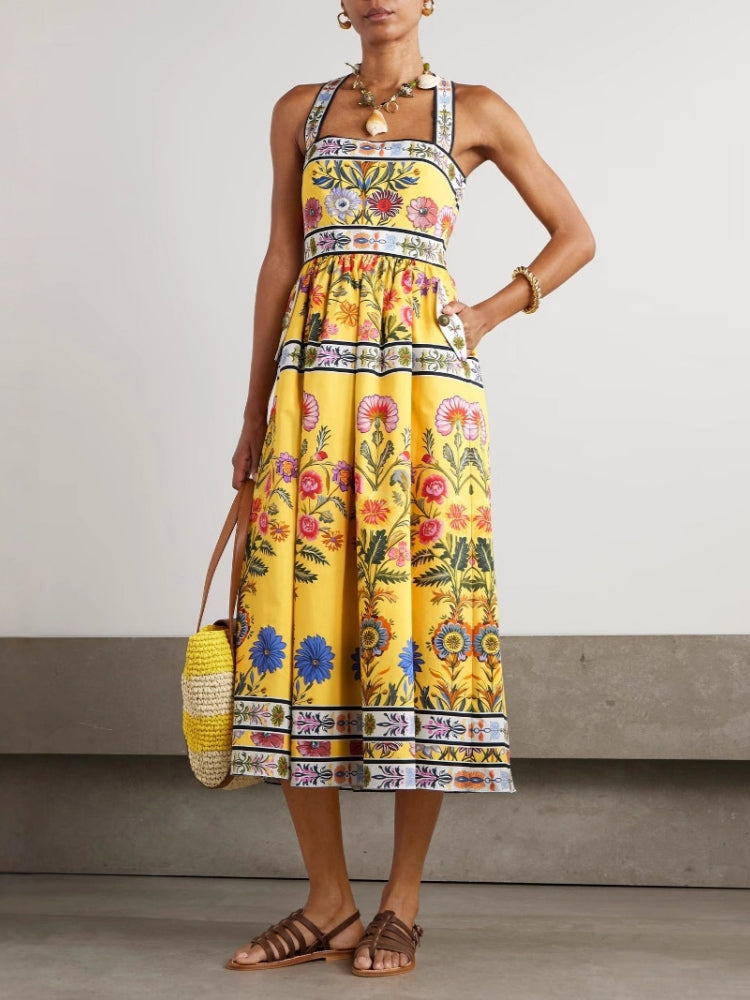 Vestido midi casual sin tirantes