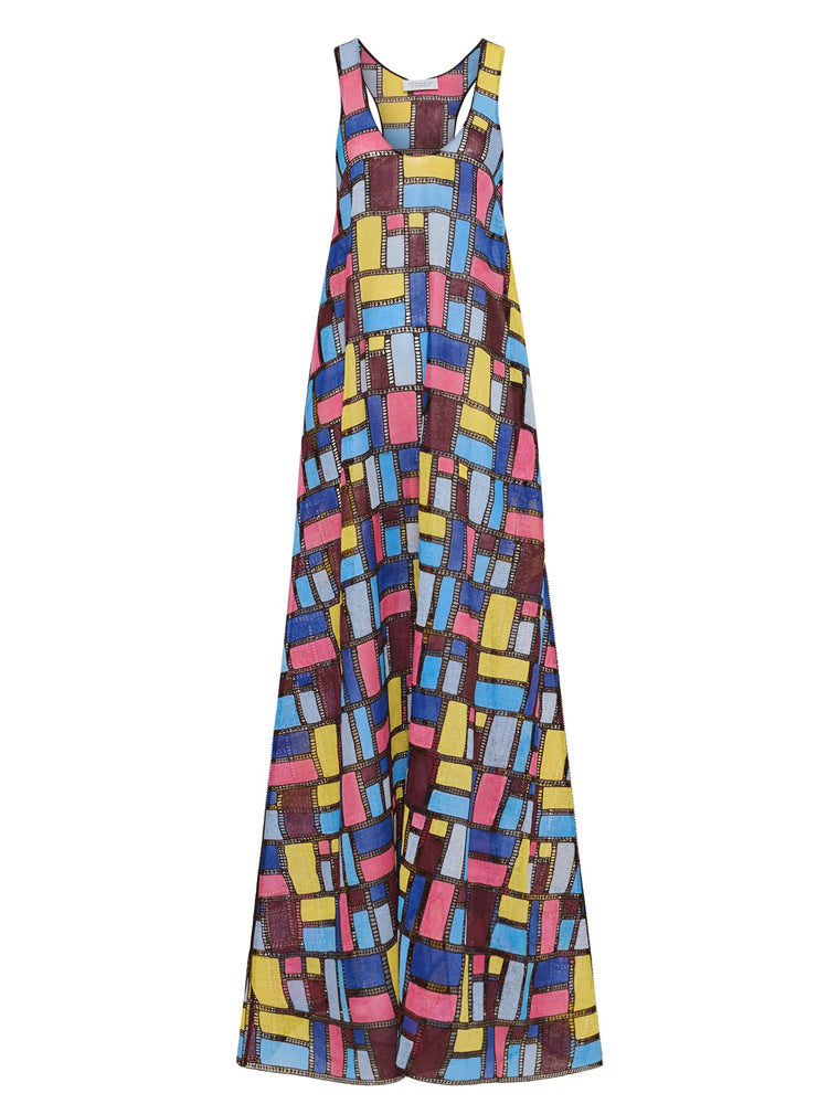 Patchwork na Burdang Maxi na Bestida