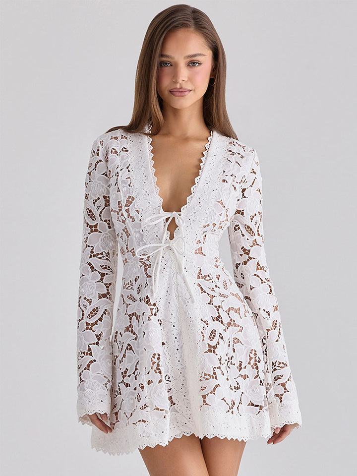 White Lace Mini Dress