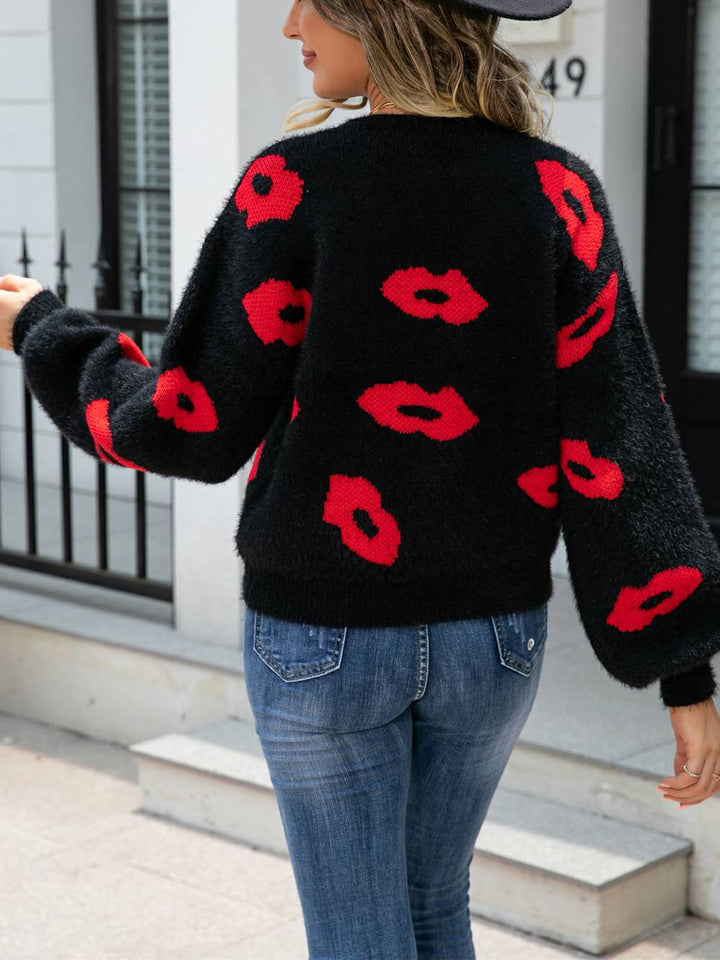 Sweter z okrągłym dekoltem Lips of Love