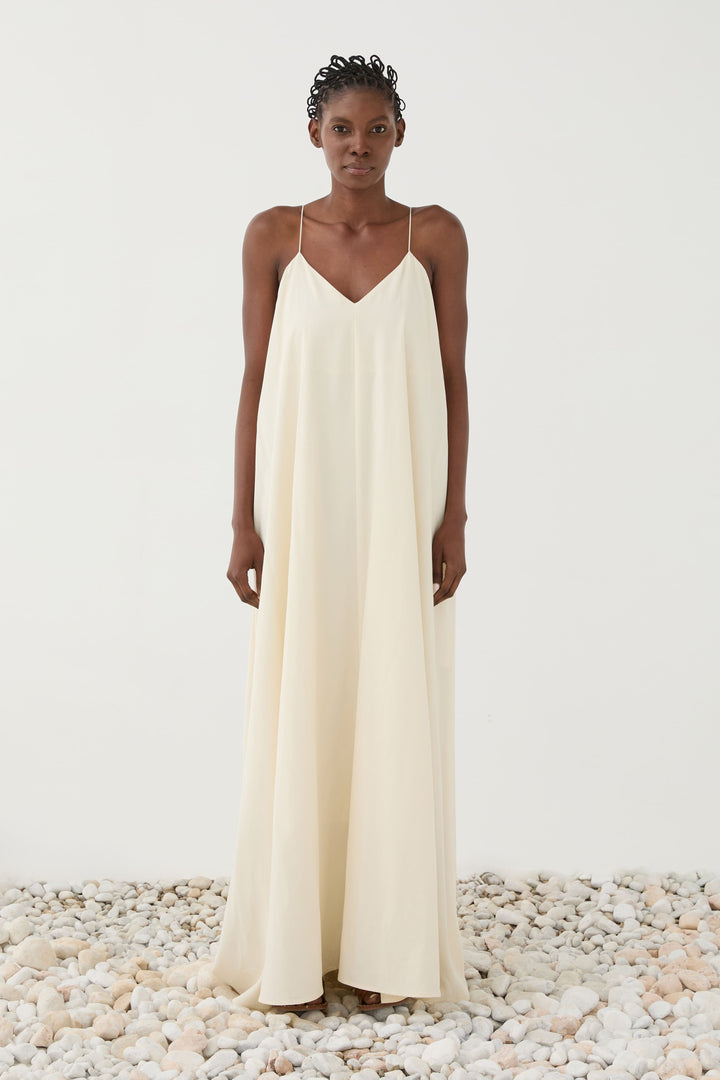 Cream Slip Maxi With Pockets