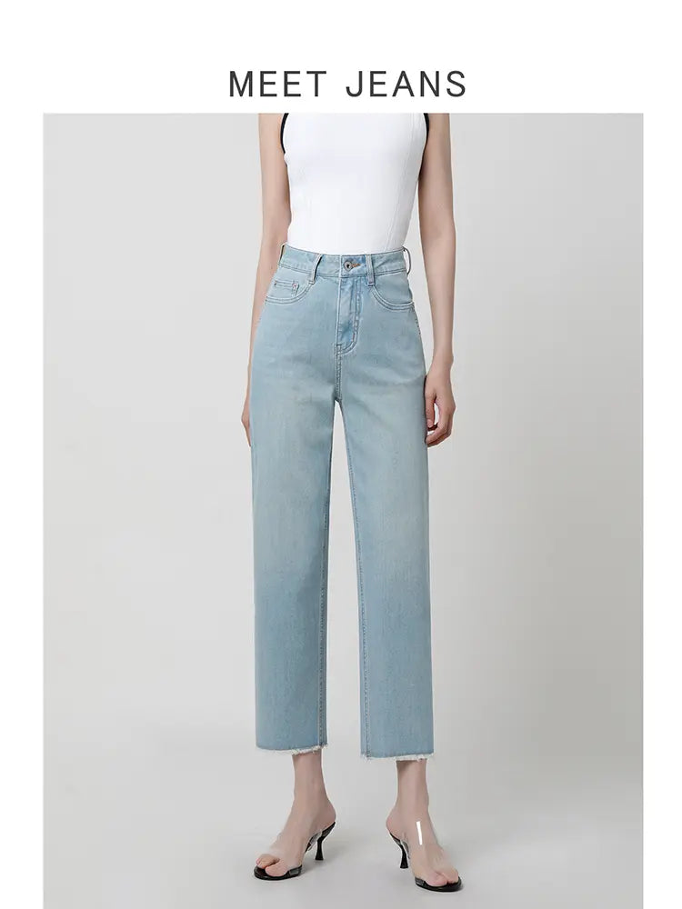 Jasnoniebieskie Slim Straight Jeans