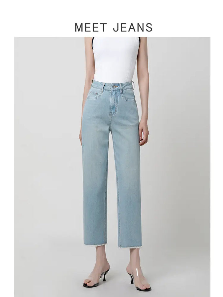 Lys blå slim straight jeans