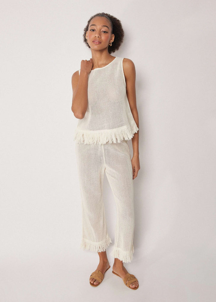 Vacation Mesh Fringe Pants Set