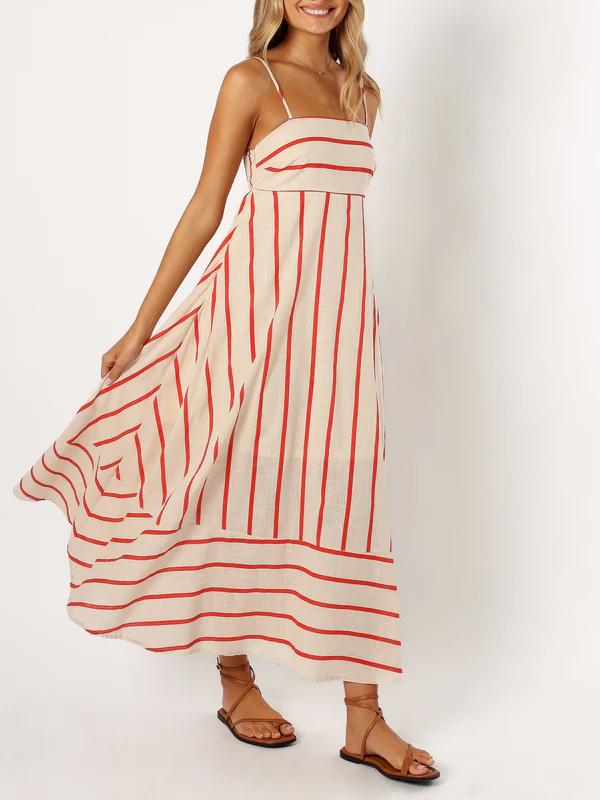 Brea Maxi Dress - Cream Stripe