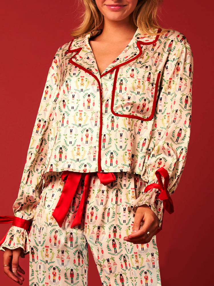 Julkarraktärer Tryck Pyjamas Set