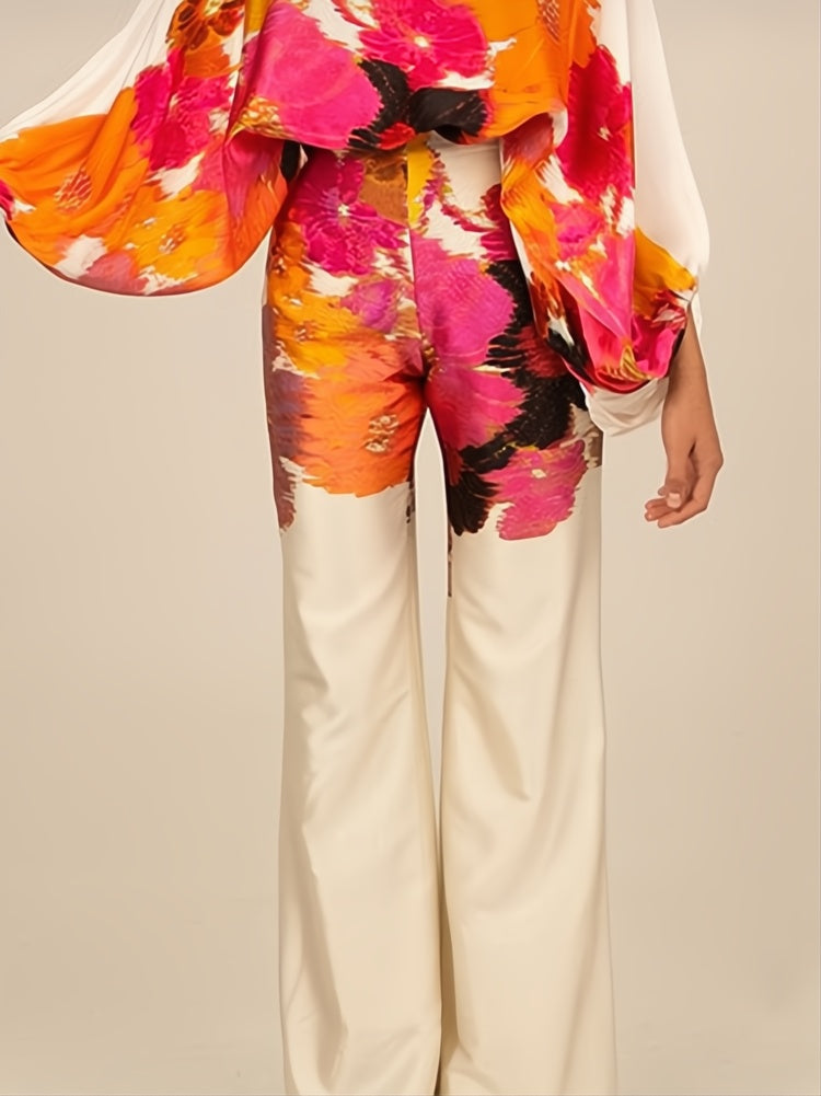 Conjunto de dos piezas con ondas abstractas - Naranja