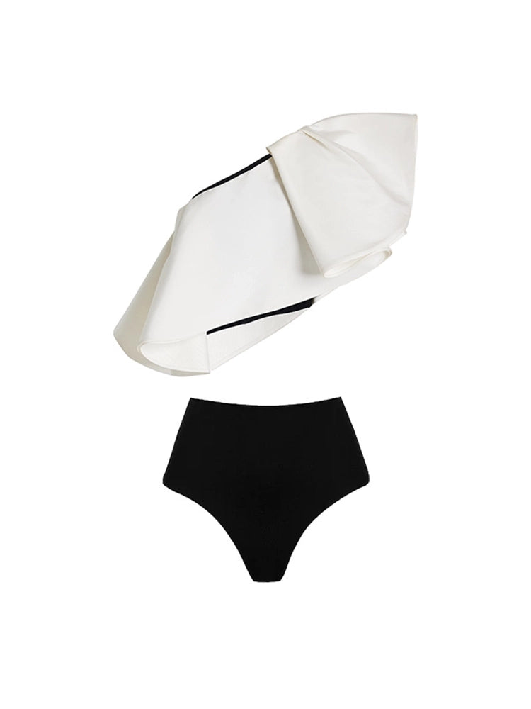 Set ng Bikini na may Palda na May Polka Dot Wrap