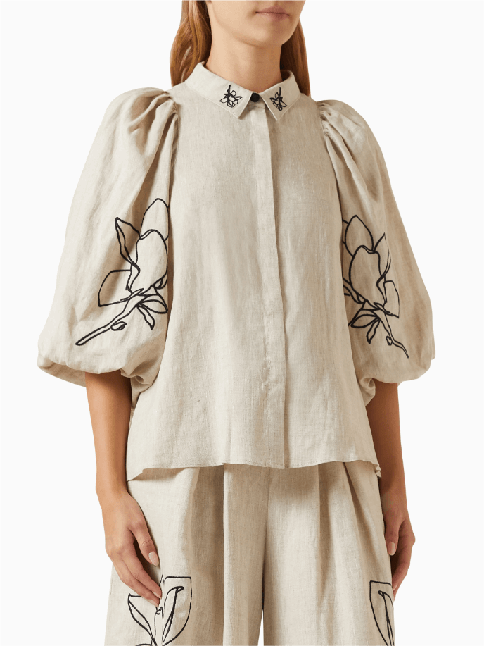 Casual Linen Floral Suit