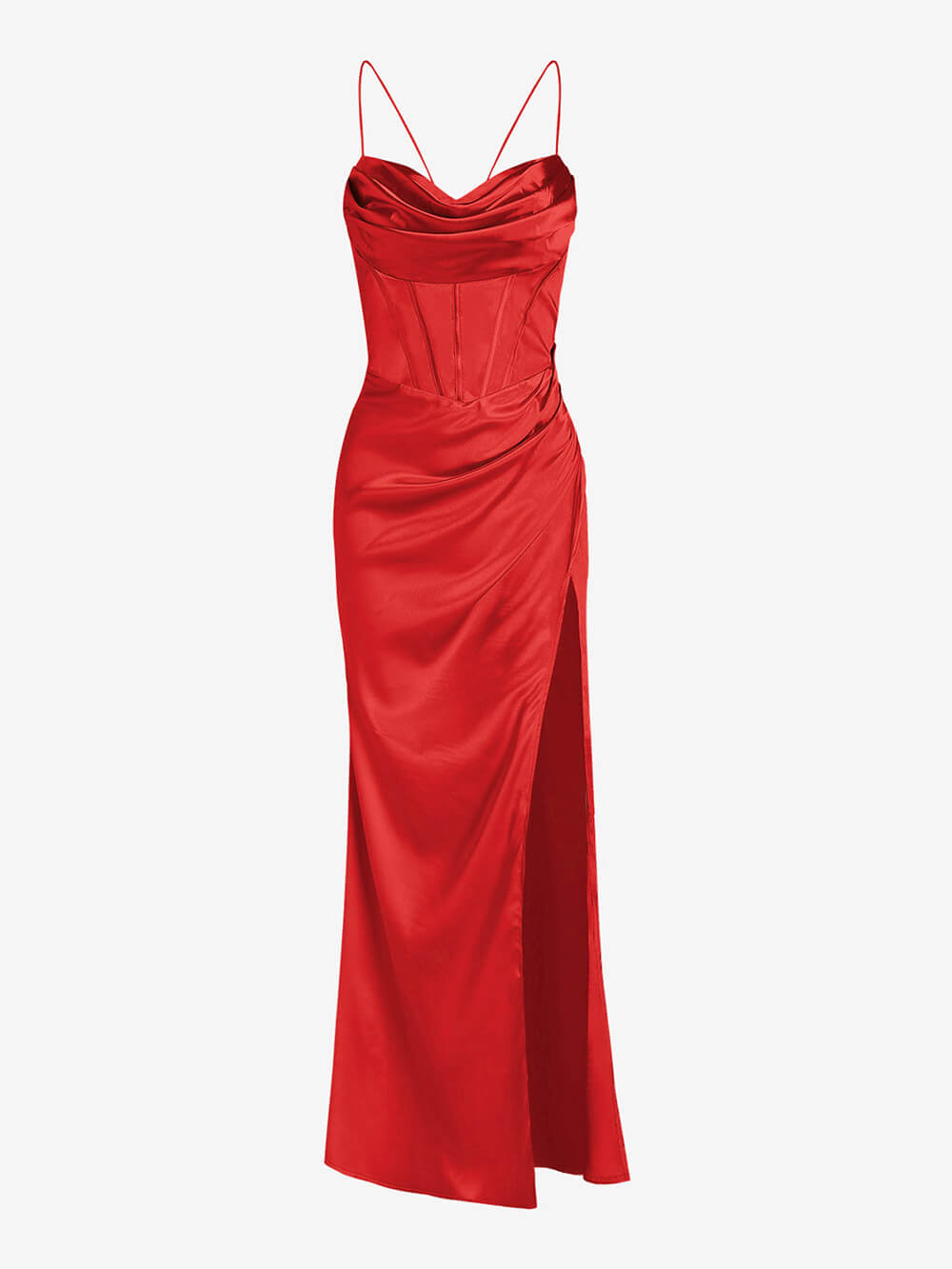 Vestido maxi justo de cetim