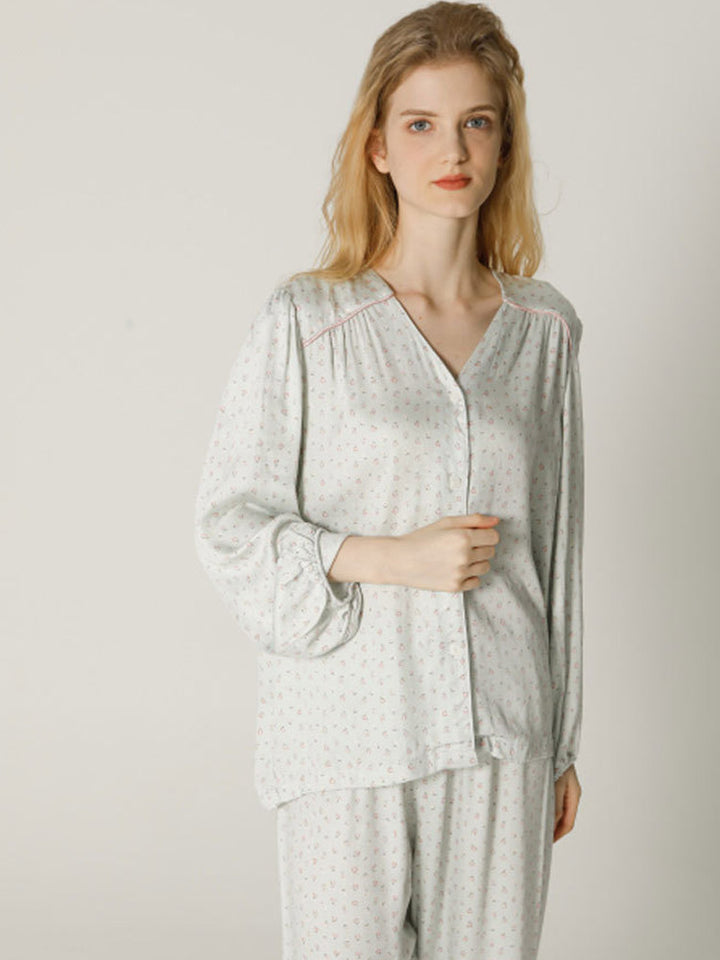 Conjunto de pijamas de cetim floral Petite