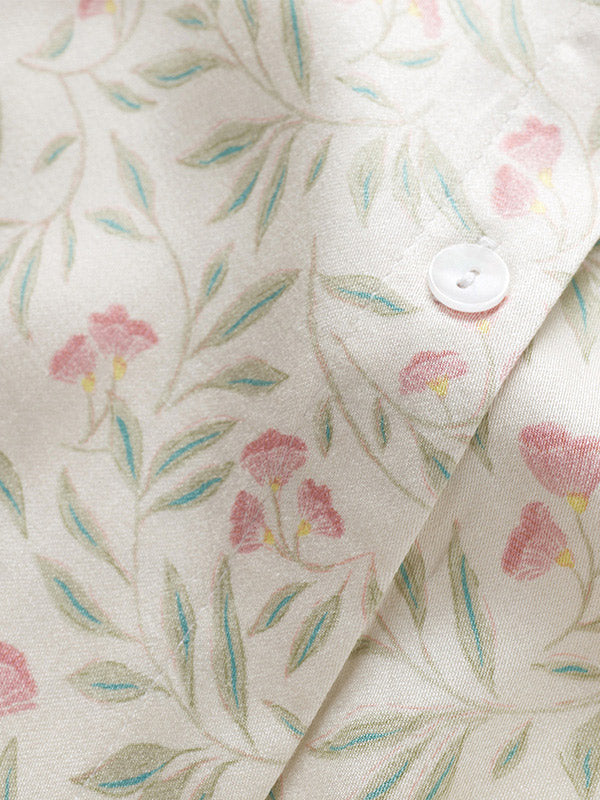 花柄ノッチカラーパジャマセット