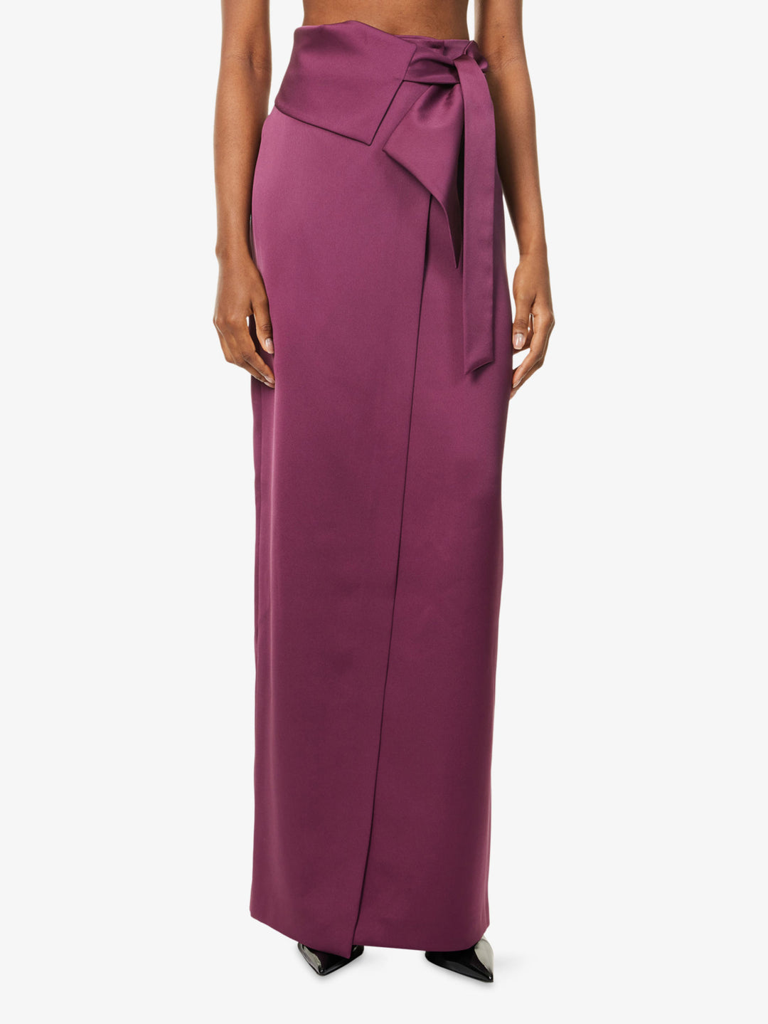Merlot Knit Top Satin Skirt Set