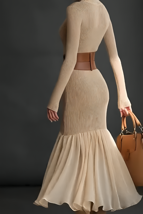 Robe en maille à col roulé élégante