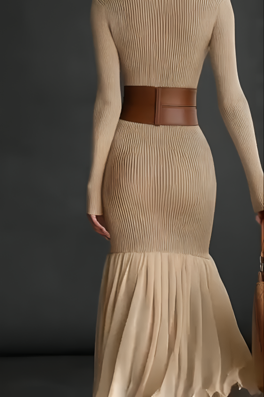 Robe en maille à col roulé élégante