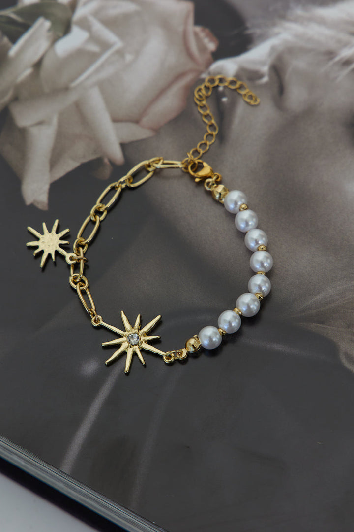 Pulsera De Estrellas En Un Cielo Chapada En Oro De 18 Quilates