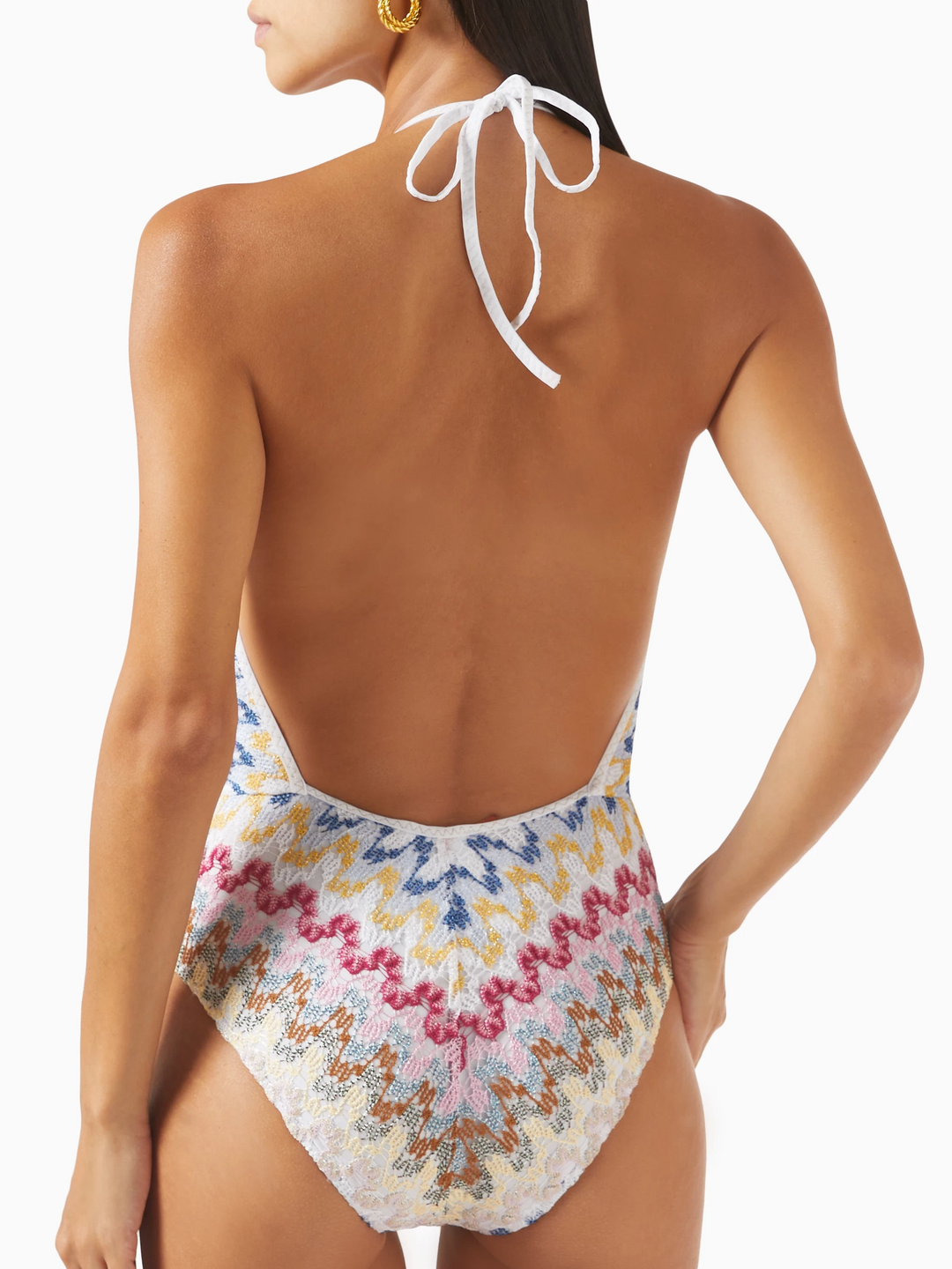 V Neckline One-Piece Swimsuit