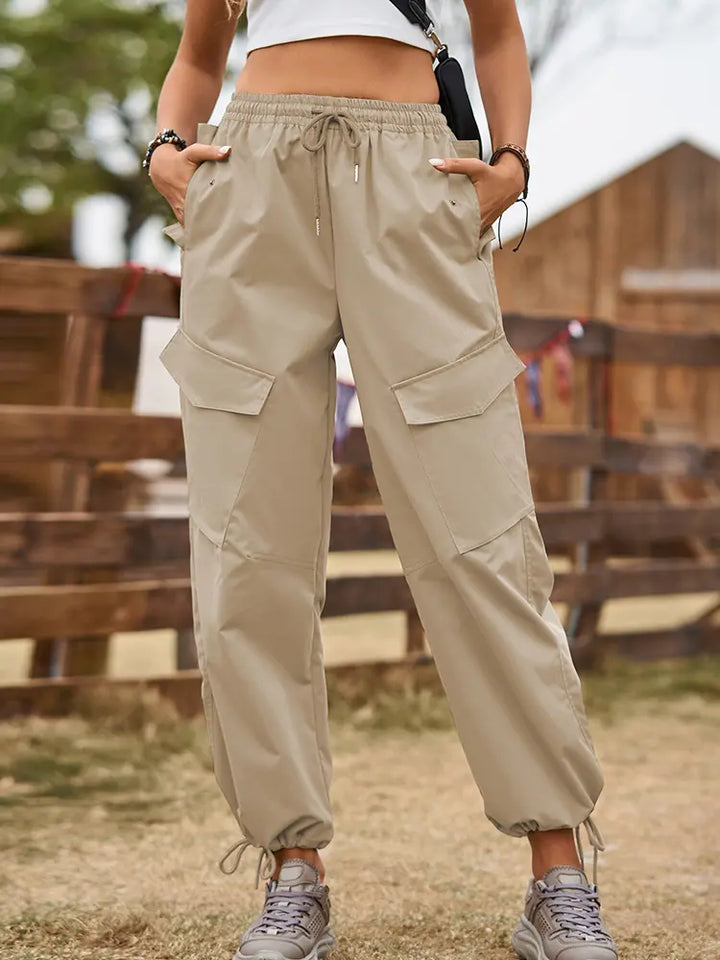 Street Style Drawstring Jogger Cargo Pants