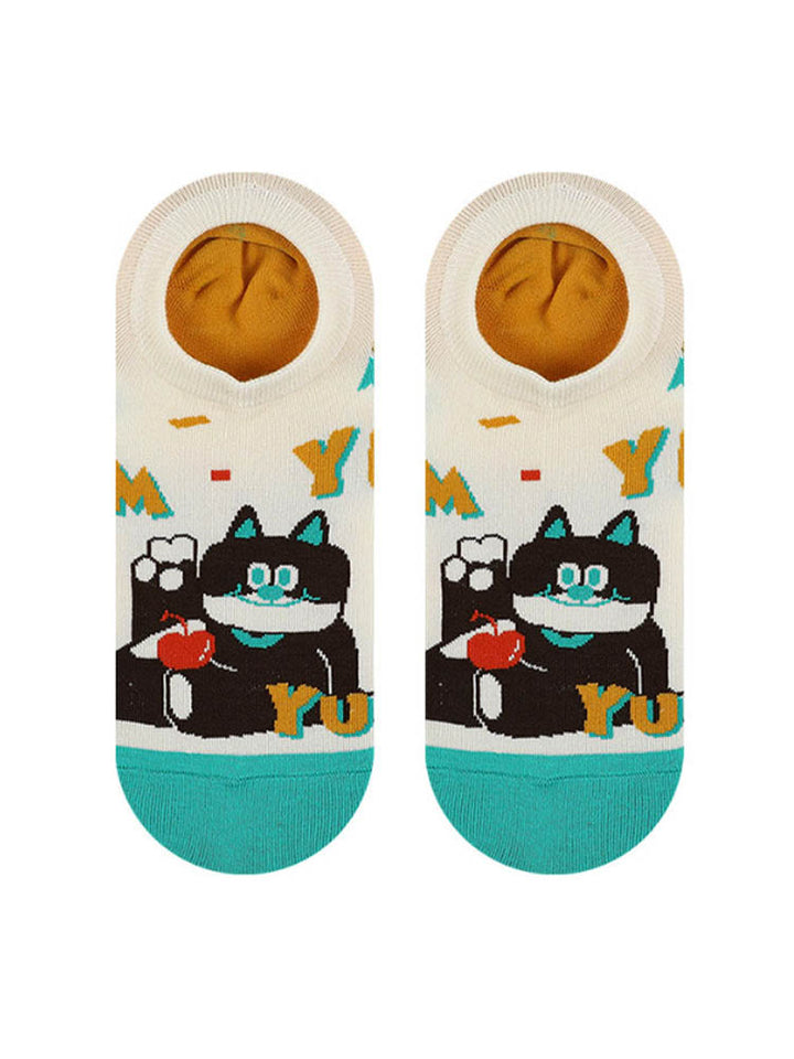 Calzini da barca con gattino cartone animato