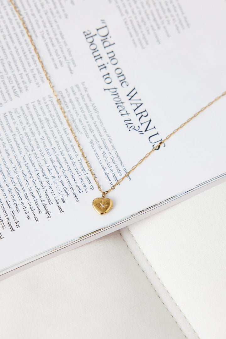 18K Gold Plated Starred Heart Necklace