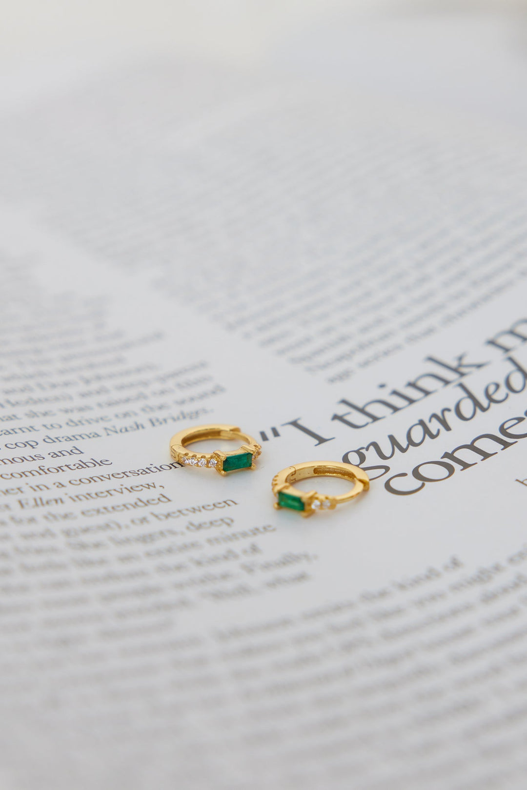 18K Gold Plated Eyes To The Soul Earrings Emerald
