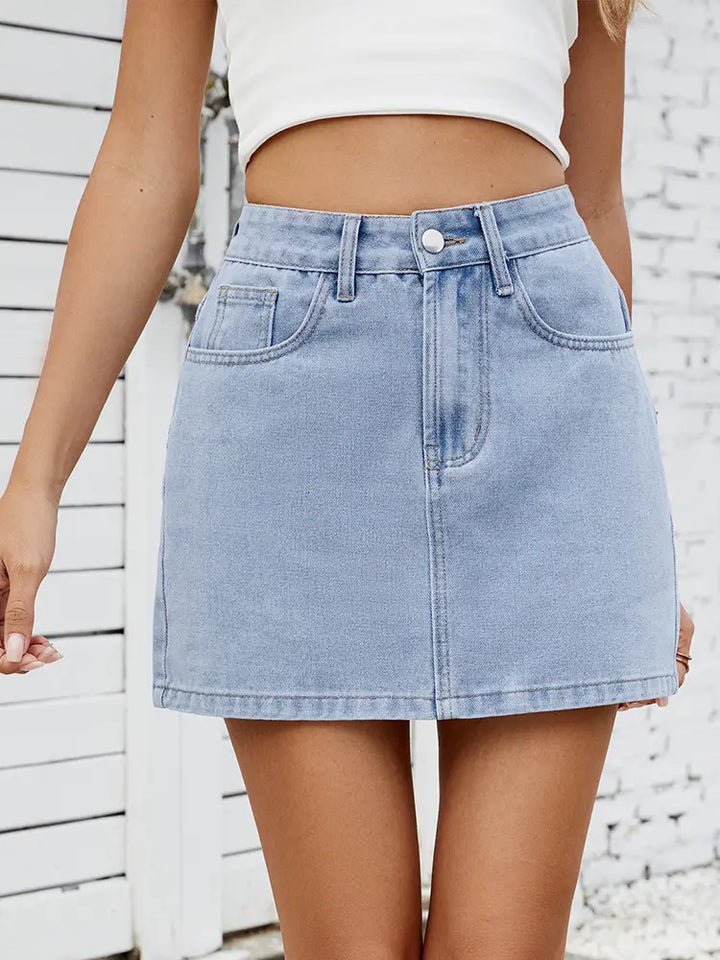 Trendy Versatile Denim Mini Skirt