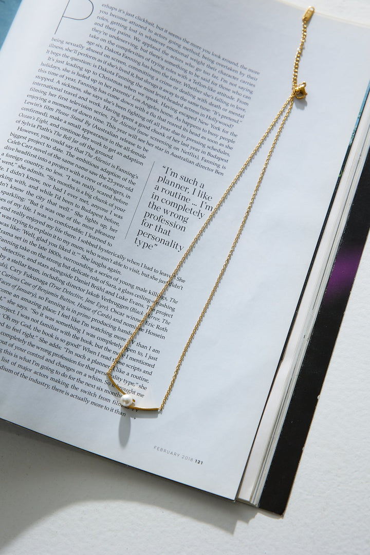 Colier de perle de lux placat cu aur de 18k