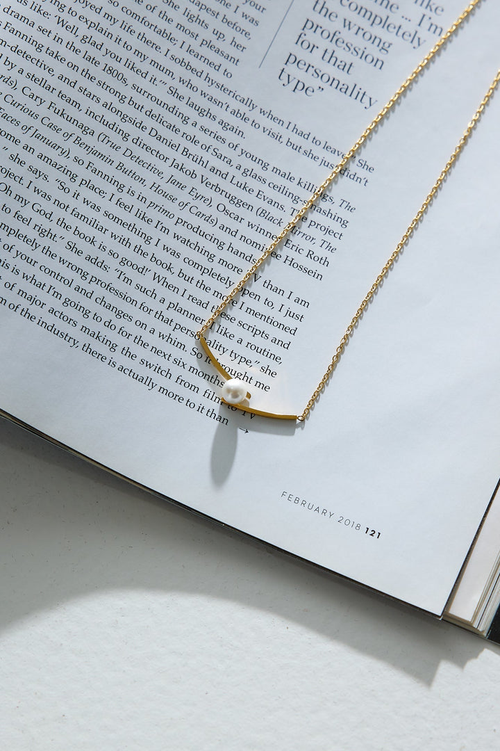 Luxusní perlový náhrdelník pozlacený 18k zlatem