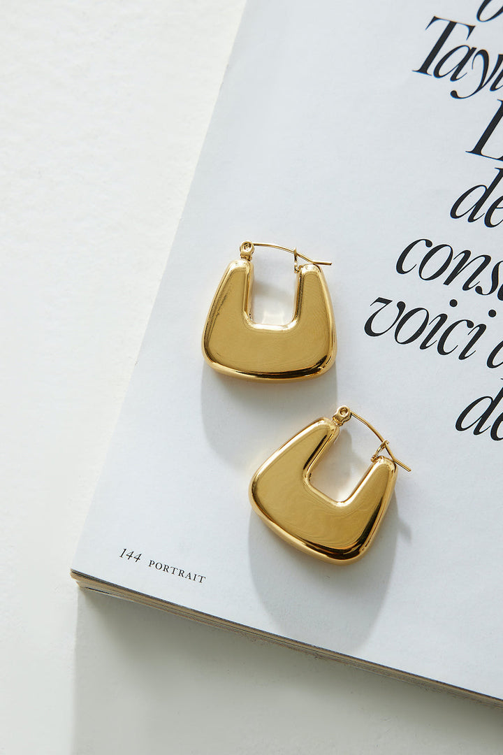18k Gold Plated Standing Out Earrings Gold