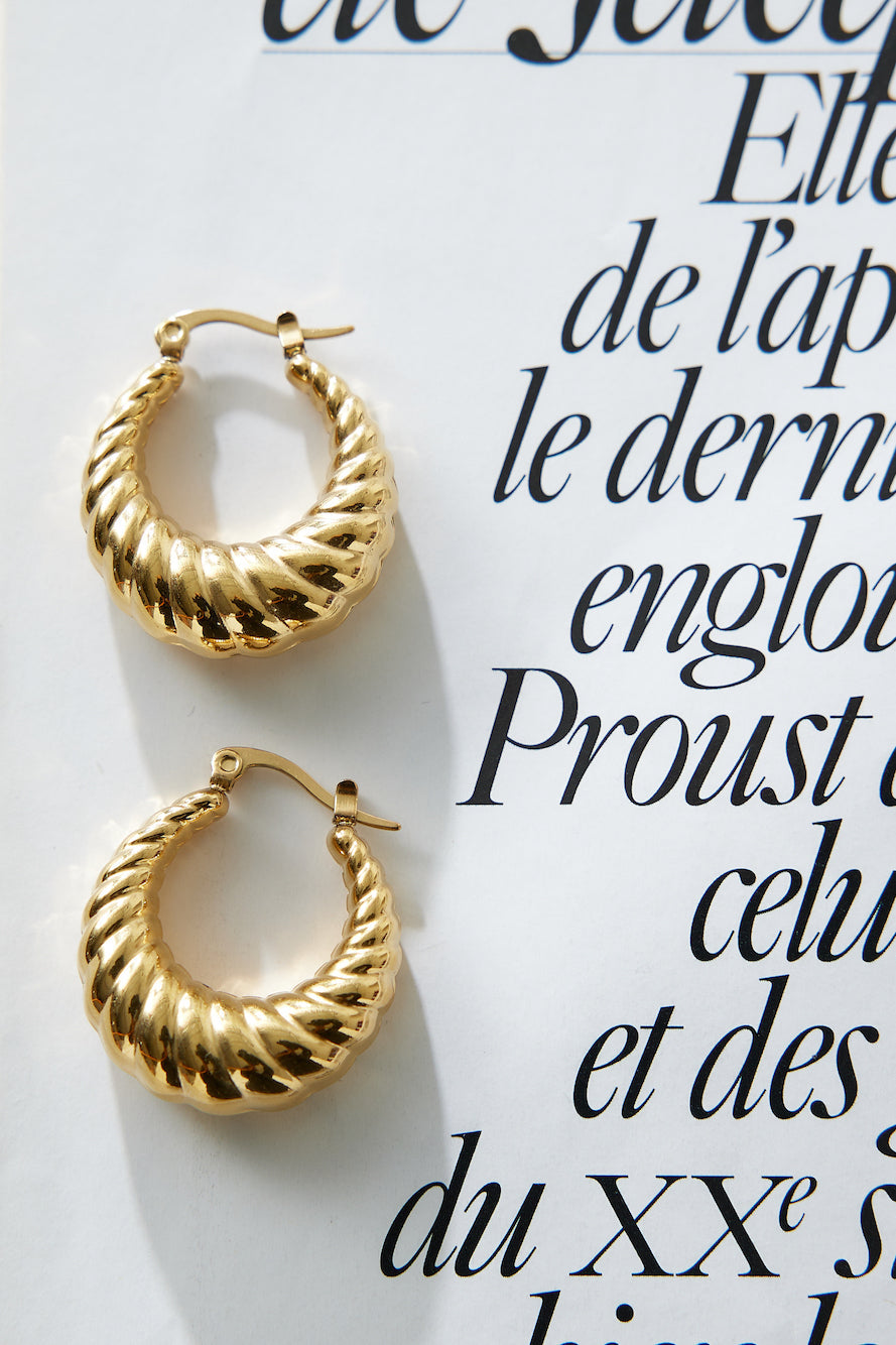 18k Gold Plated Need It Hoop Earrings Gold