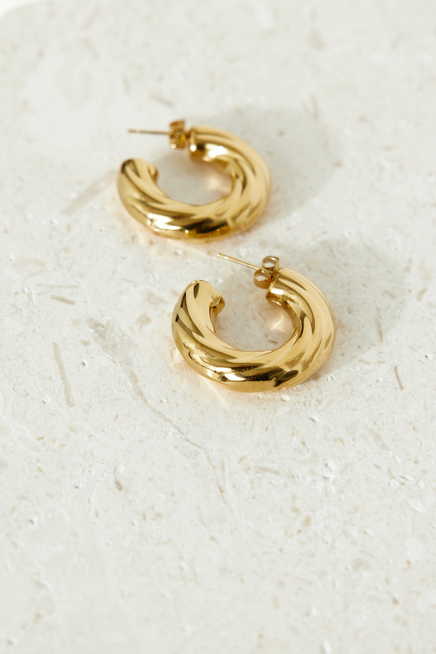 18k Gold Plated Your Style Hoop Earrings Gold