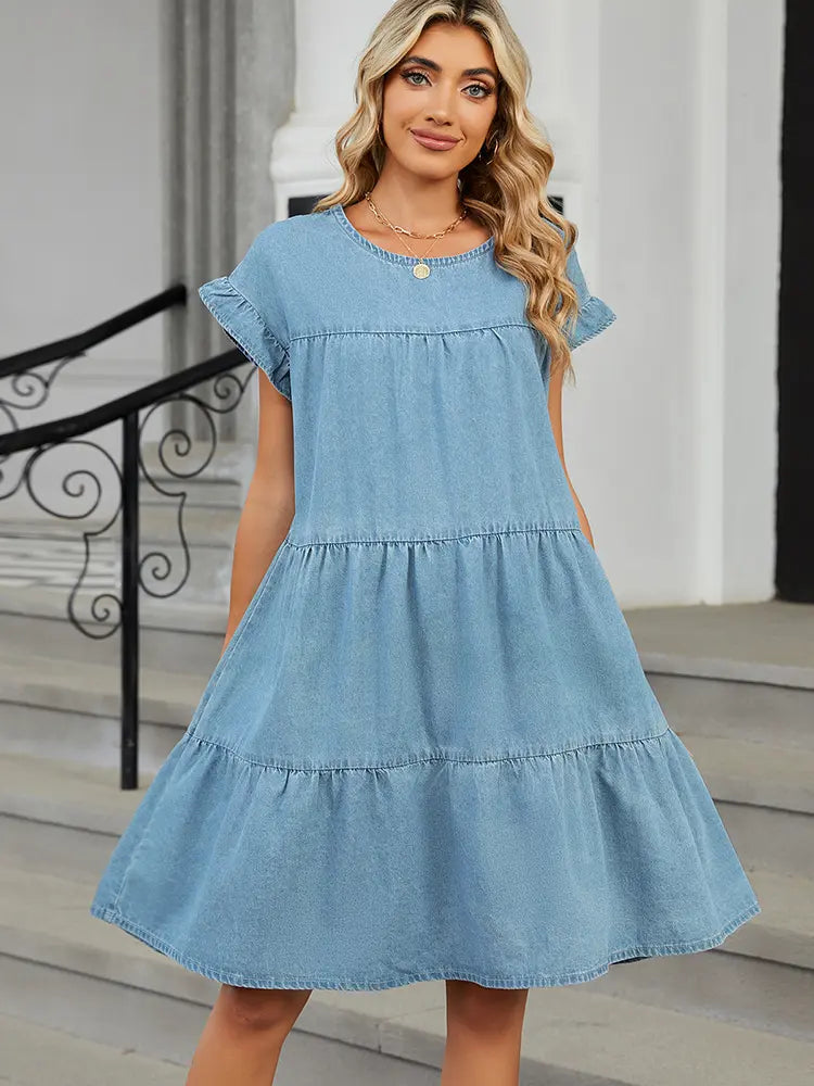 Summer Loose Fit Pullover Denim Dress