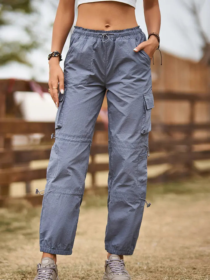 Pantalons cargo ajustables à poches multiples tendance